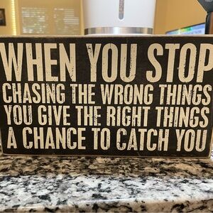 Stop chasing sign